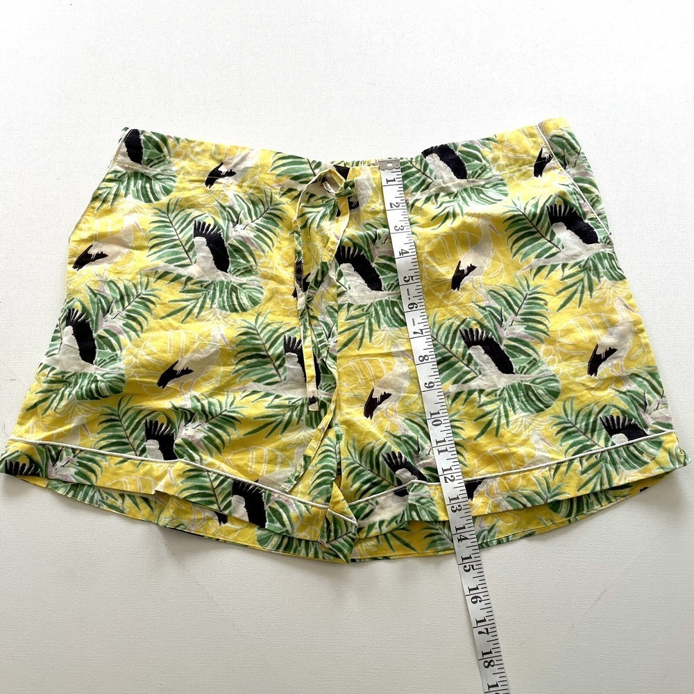 Mahogany Pelican Shorts Women's Large Yellow Tropical Toucan Drawstring NWT - Picture 6 of 8